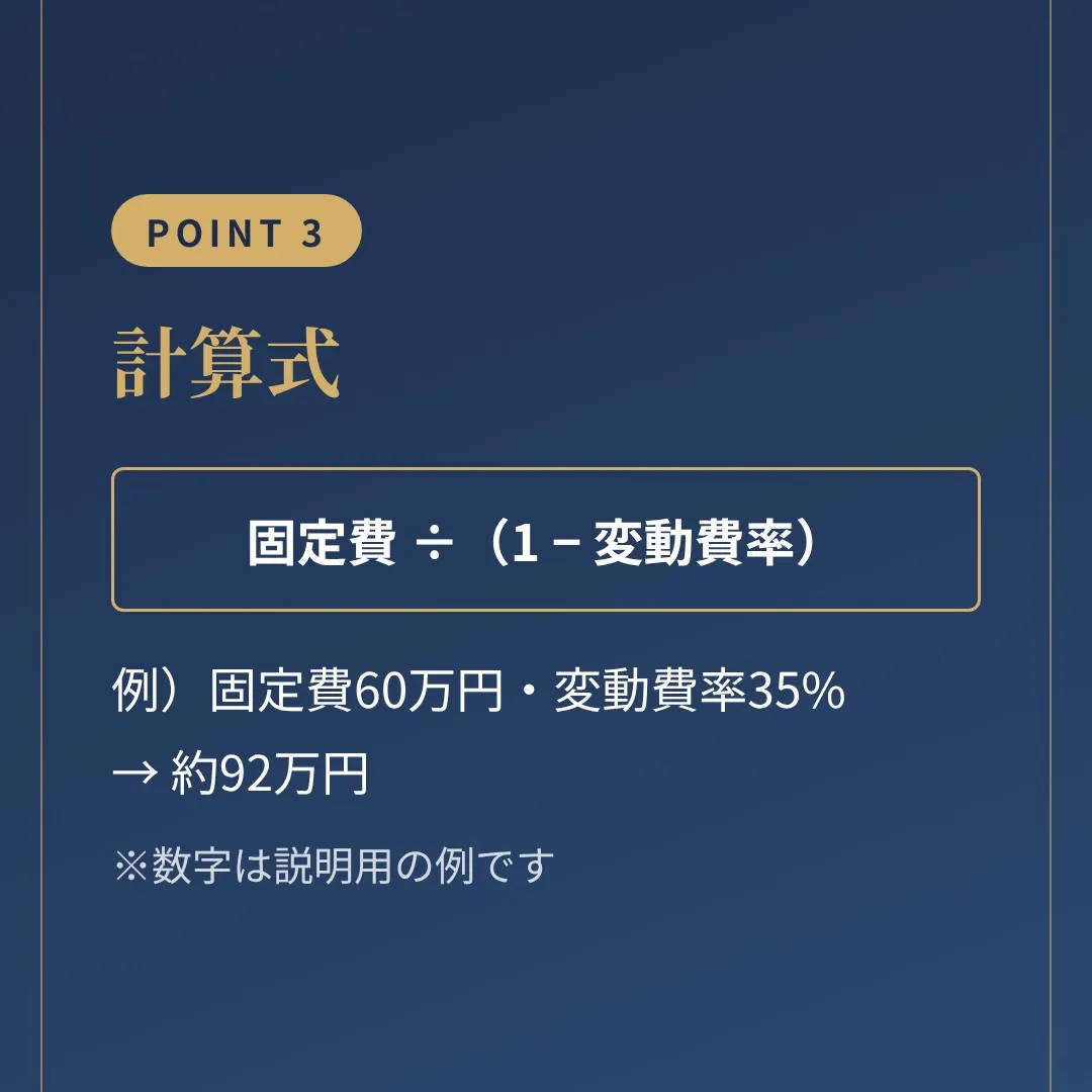 損益分岐点の計算方法